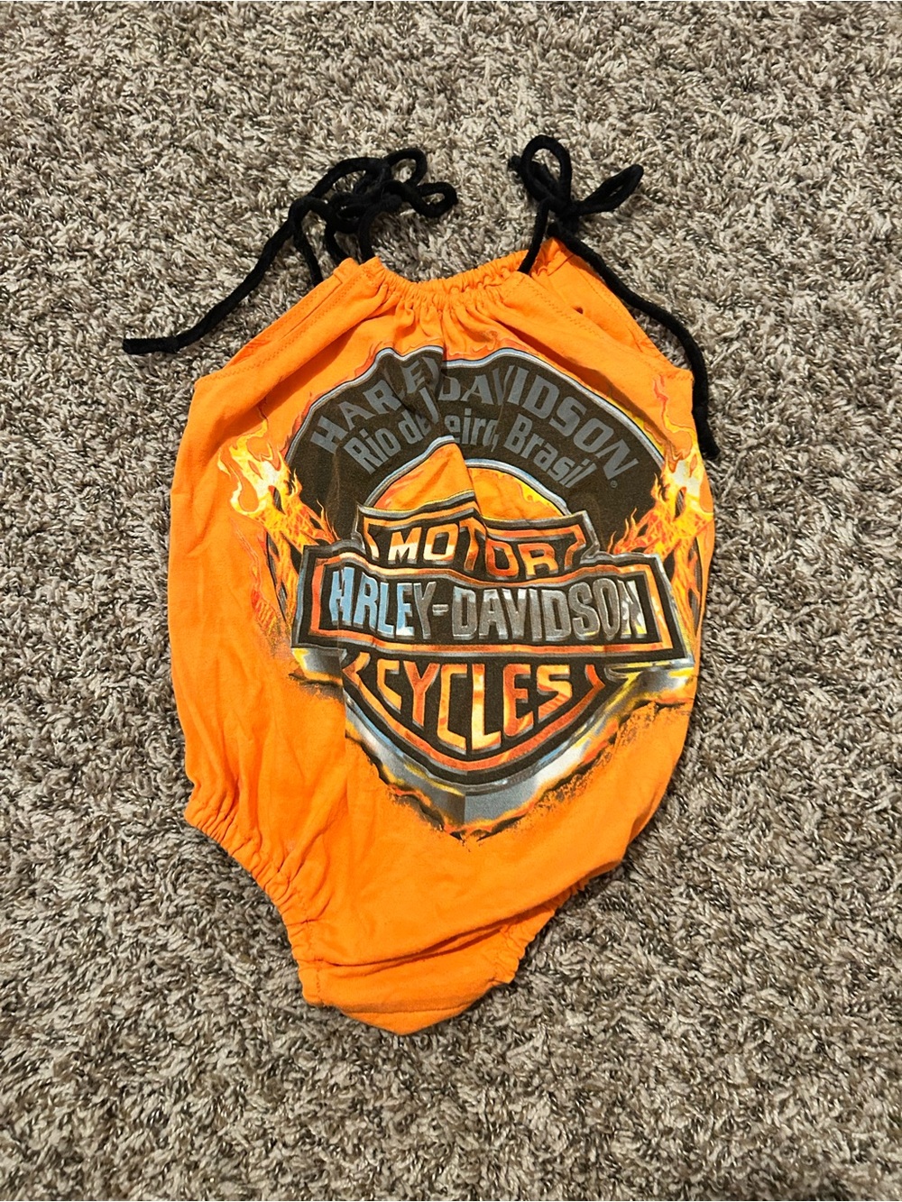 Small shop Harley-Davidson Bright Orange Kids One-Piece with Black Ties